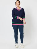College V Neck Knit | Navy