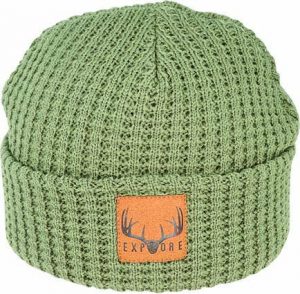 Kids Waffle Knit Explore Beanie | Olive