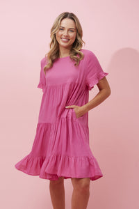Linen Blend Short Dress