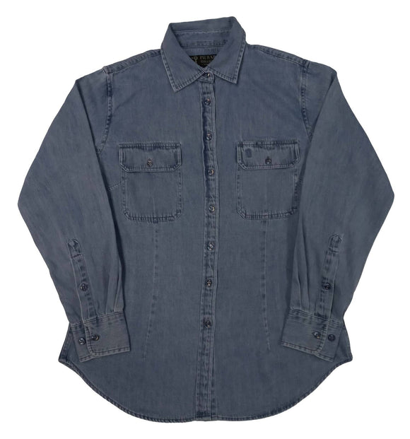 Pilbara Ladies Dual Pocket L/S Denim Shirt | Mid Indigo