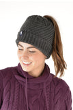 Pony Tail Beanie | Charcoal Marle