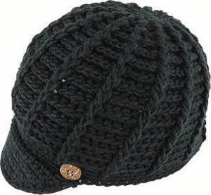 Knitted Peak Beanie | Black