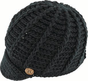 Knitted Peak Beanie | Black