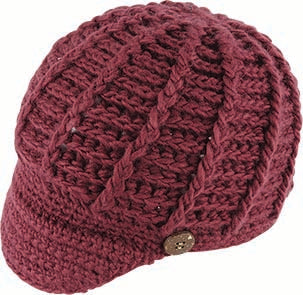 Knitted Peak Beanie | Wine