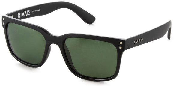 Carve Rivals Polarized Sunglasses | Matt/Gloss Black with Green Lens 2019
