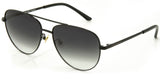 Carve Solana Sunglasses | Gloss Black Metal with Dark Grey-Clear Gradient