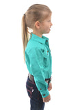 HARD SLOG Kids Half Placket Shirt Turquoise
