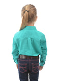 HARD SLOG Kids Half Placket Shirt Turquoise
