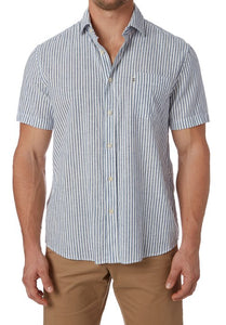 Keppel S/S Shirt | Navy Stripe