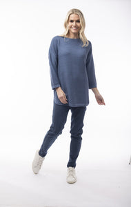Orientique Ribbed Knit Top L/S