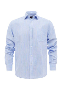 Rhodes L/S Shirt | White/Blue Stripe