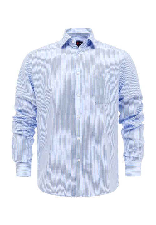 Rhodes L/S Shirt | White/Blue Stripe
