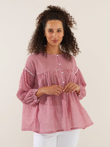 Fine Check Shirt Cardinal Red