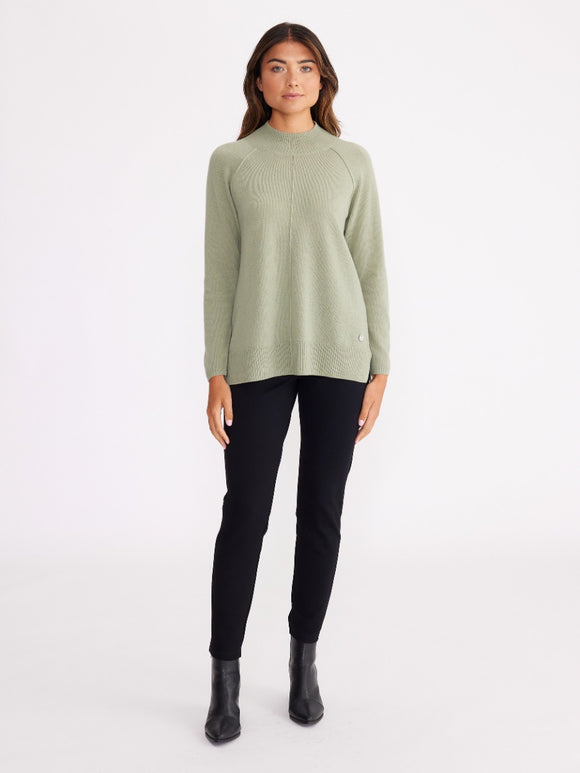 Rib Trim Knit | Sage Grey